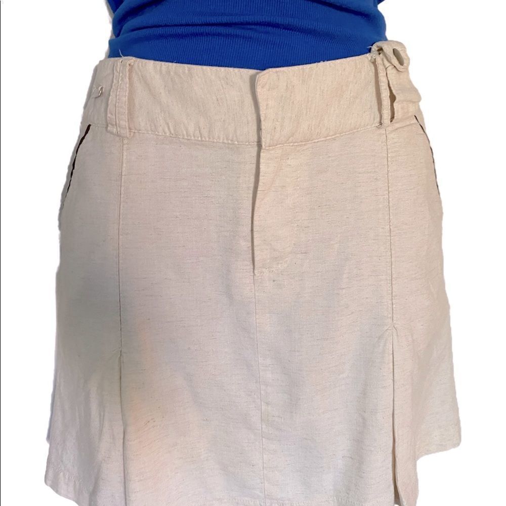 Verdino Linen Skort - 4 oatmeal cream , linen blend Skort - Picture 2 of 7
